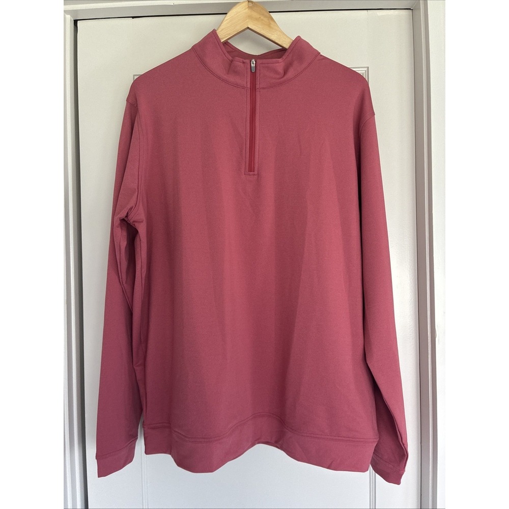 NEW Peter Millar Crown Sport  Pullover Mens XLarge Chili Red Quarter Zip $145